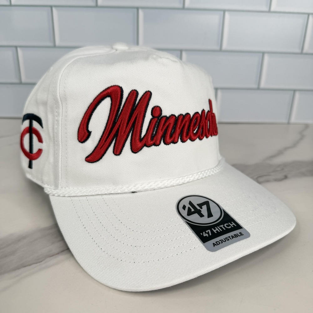 Minnesota Twins Rope Hat Cap Snap Back Mens OSFA‎ White Baseball 47 Hitch NWOT
